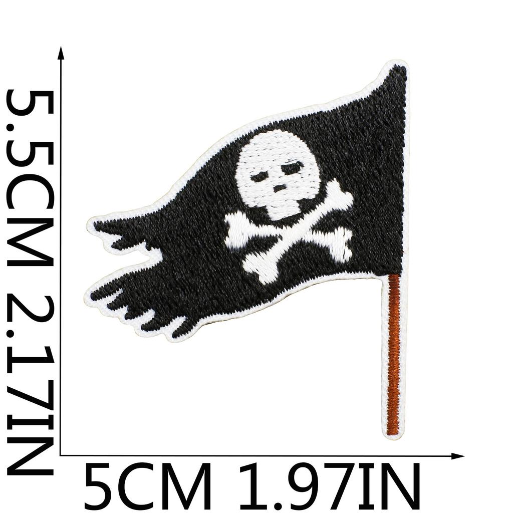 Pirate Embroidery Cloth Sticker Treasure Map Computer Embroidery Label Children'S Team Decoration Pirate Ship Octopus Patch Patch