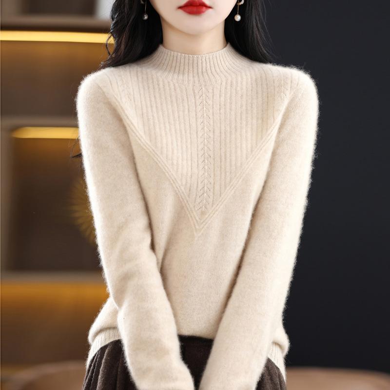 Autumn Women's Urban Style Temperament Commuter Pullover Half High Neck Regular Sweater