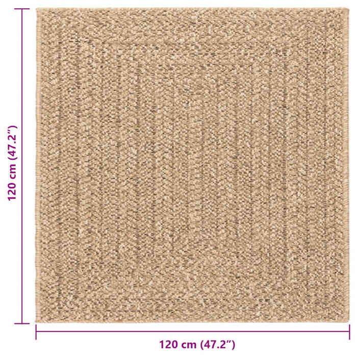 VidaXL ZIZUR Rug 120x120 Cm Jute Look Indoor and Outdoor, Outdoor Rug, Floor Mat, Indoor Rug, 4006154