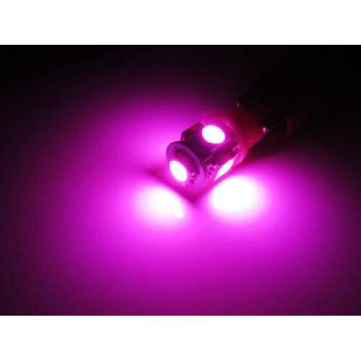 5-SMD 168 194 2825 T10 LED Car Interior Map Dome Light Bulbs, Magenta Pink