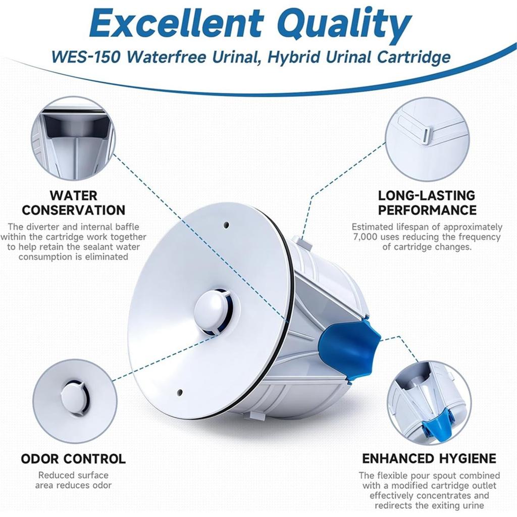 BHBL WES-150 WaterFree Urinal Cartridge for All Waterfree Urinals,Urinal Cartridge Replacement Replace for Falcon FWFC