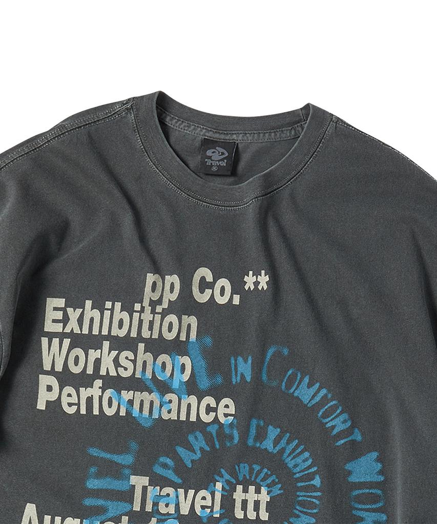 TRAVEL Helix Pigment Short Sleeve T-Shirt Black Charcoal