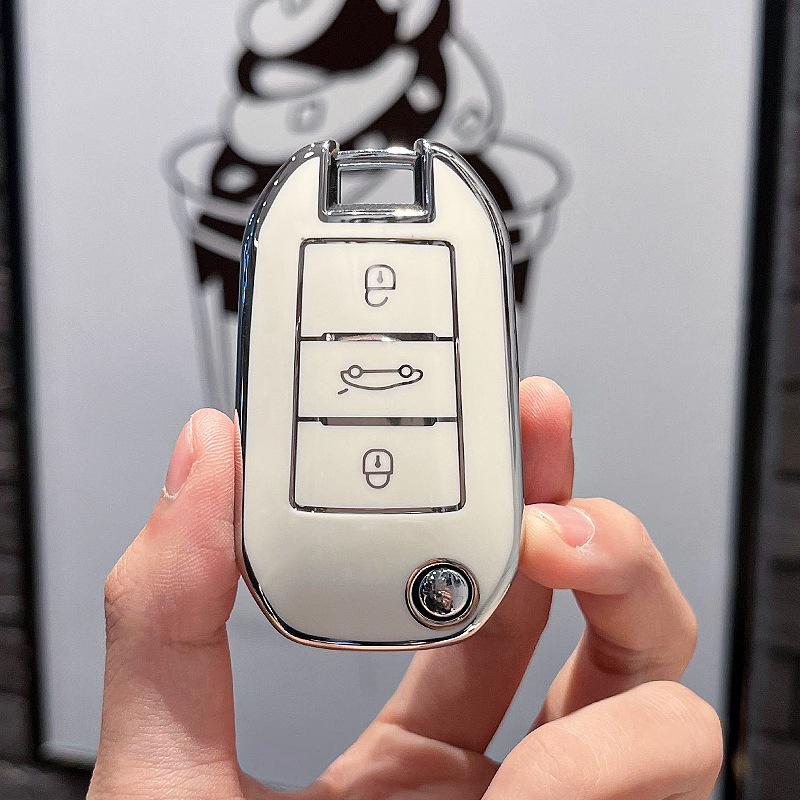 Tpu Flip Folding Key Fob Cover Case For Citroen C3 C4 Berlingo For Peugeot 208 2008 301 308 3008 Rcz 508 408 2008 307