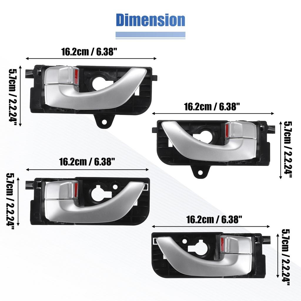 X AUTOHAUX Interior Door Front and Left and Right Side Pull Handles for Hyundai Sonata Part Number 1 Set Handles, Rear, 2005-2008, 826103K020GU,