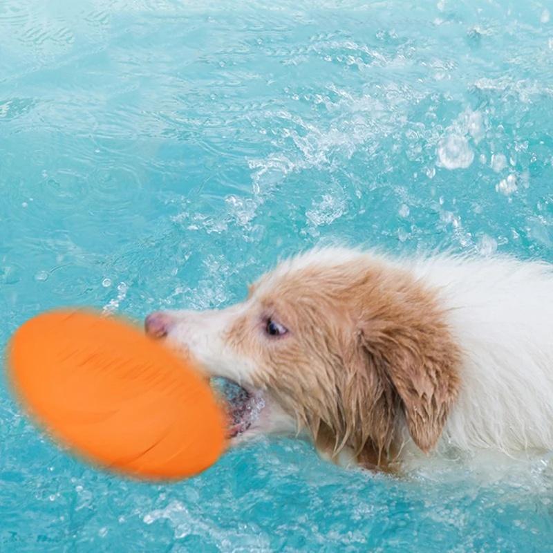 Pet Dog Flying Disk Toy Silicone Material Environmentally Friendly Anti-Chew Dog Puppy Interactive Training Pet Supplies E2
