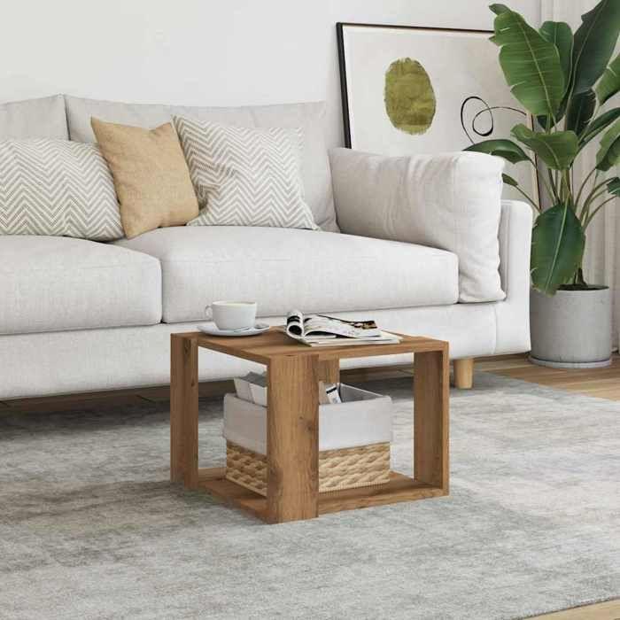VidaXL Coffee Table Artisan Oak 40x40x30 Cm Engineered Wood, Side Table, Living Room Table, Side Table, End Table 856495