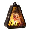 Halloween Handheld LED Lantern Portable Night Light with Pumpkin Castle Witch Pattern Battery Operated Halloween Lamp for Indoor Outdoor Party Decor