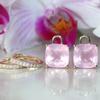 Elegant Square Princess Cut Pink Synthetic Zirconia Dangle Earring Women's  Sparking Wedding Pendant Jewelry Accessories