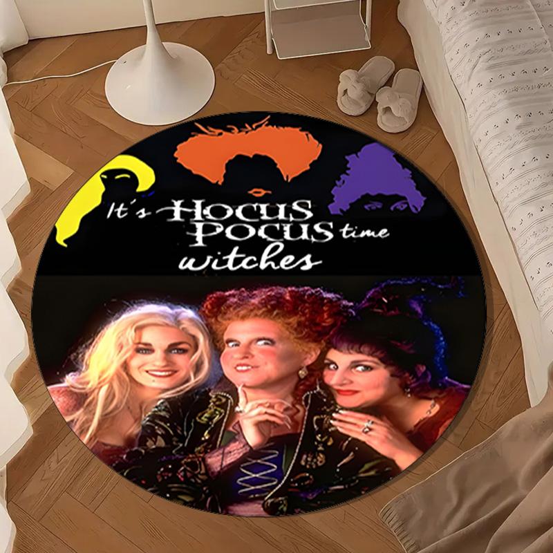 Hocus Halloween Night Round Mat, Anti-slip Circle Carpet Chair Rug For livingroom,Bedroom, Doormat Home Decor Gift Christmas Gifts