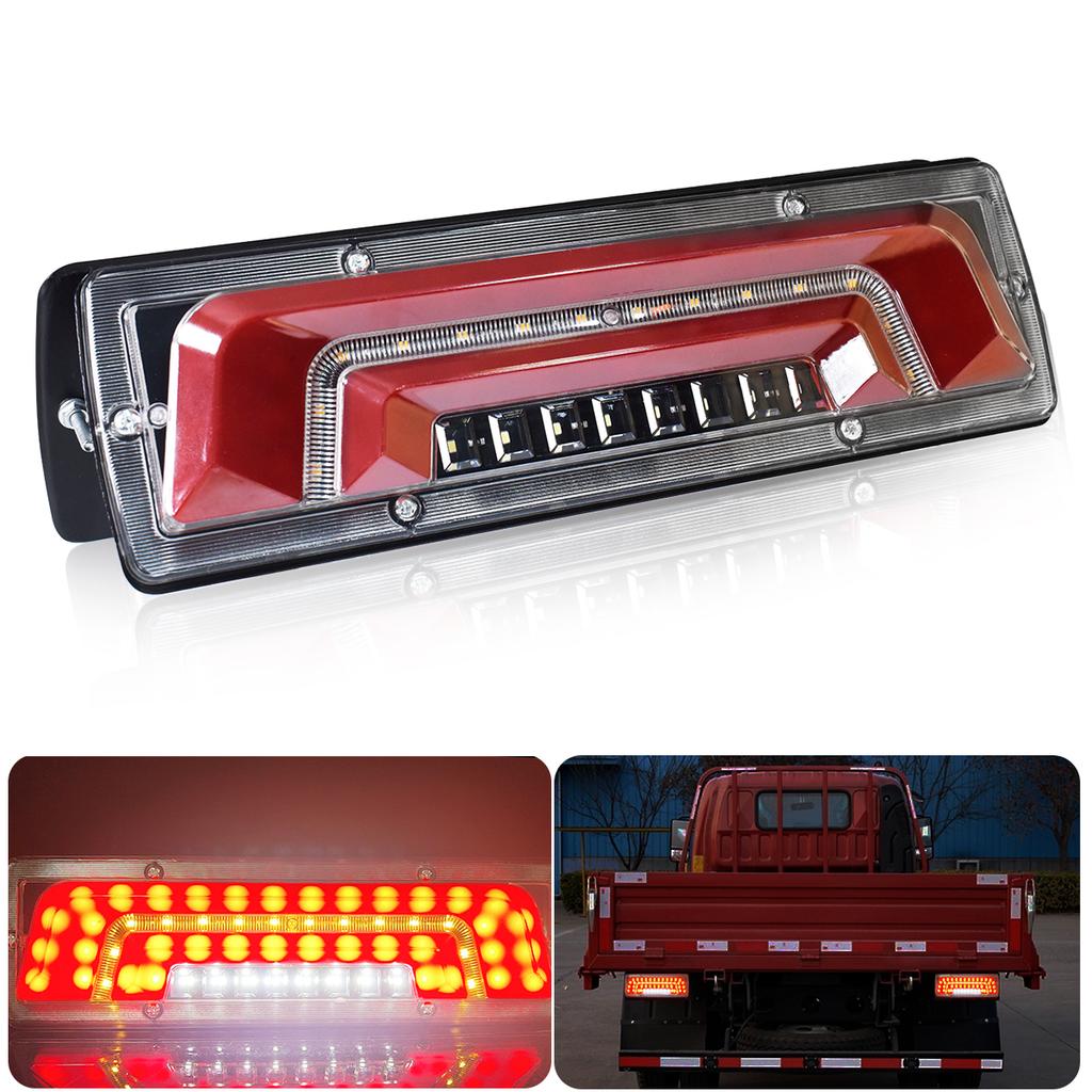 Bright LED Truck Tail Rear Lamp Lights Mulfunctions Reversing Lighting w/ Brake Stop Stream Turn Signal for Car Lorry Trailers