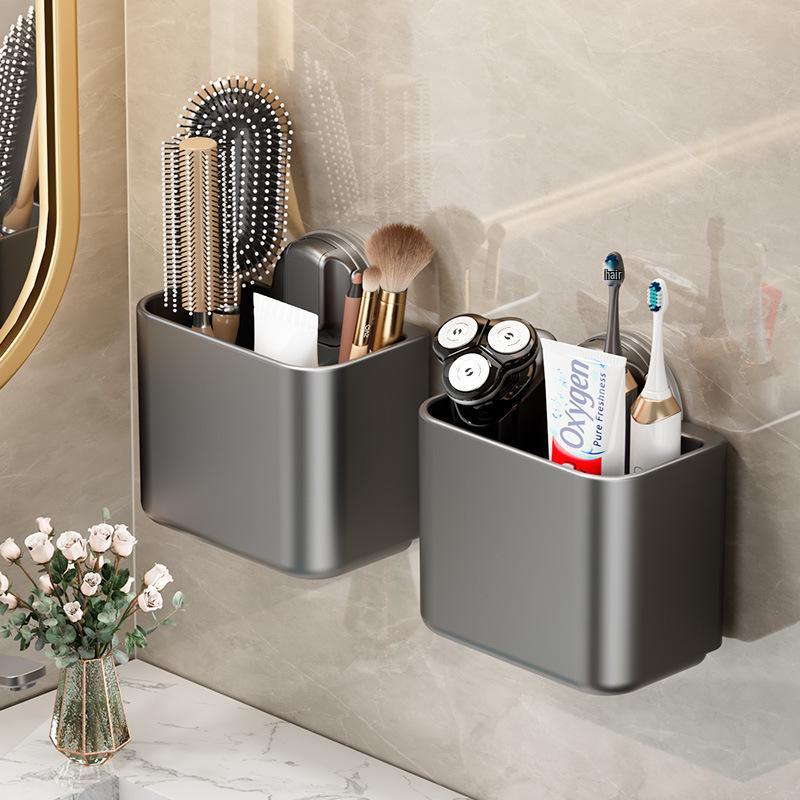 Wall-Mounted Suction Cup Storage Rack for Bath Essentials