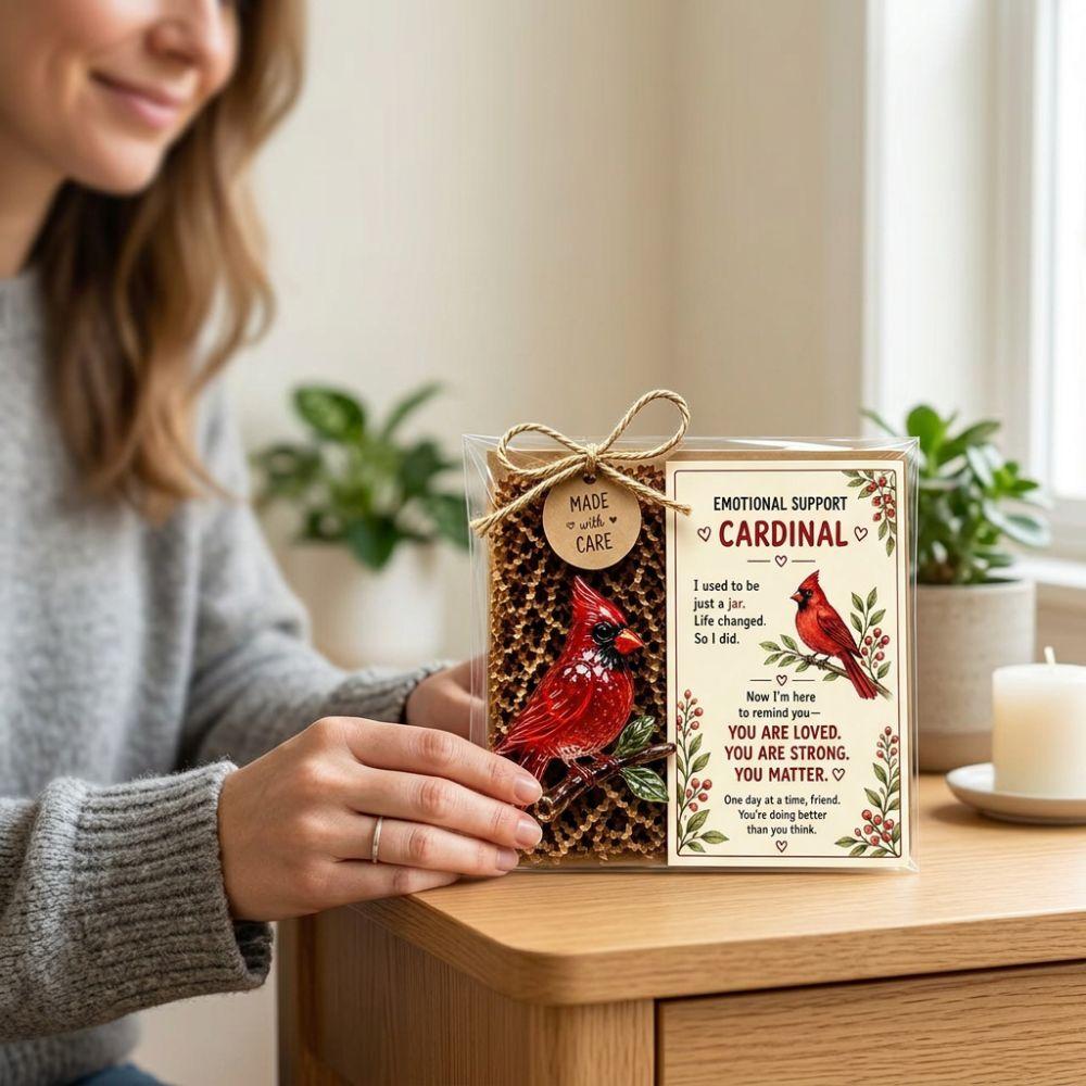 Cute Emotional Support Animal Gift Set Resin Encouragement Card Gift Kit Nightstand