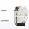 Reversible Hooded Down Jacket With Letter Logo Print Men Outerwear Beige IS0372