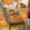 Autumn Retro Pumpkin Rocking Chair Sunflower Sheer Curtains for Kids Bedroom Living Room Voile Window Curtains Tulle Drapes