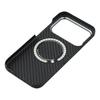 For iPhone 17 Pro Max Magnetic Case 1500D Coarse Texture Aramid Fiber Phone Cover with Metal Lens Frame