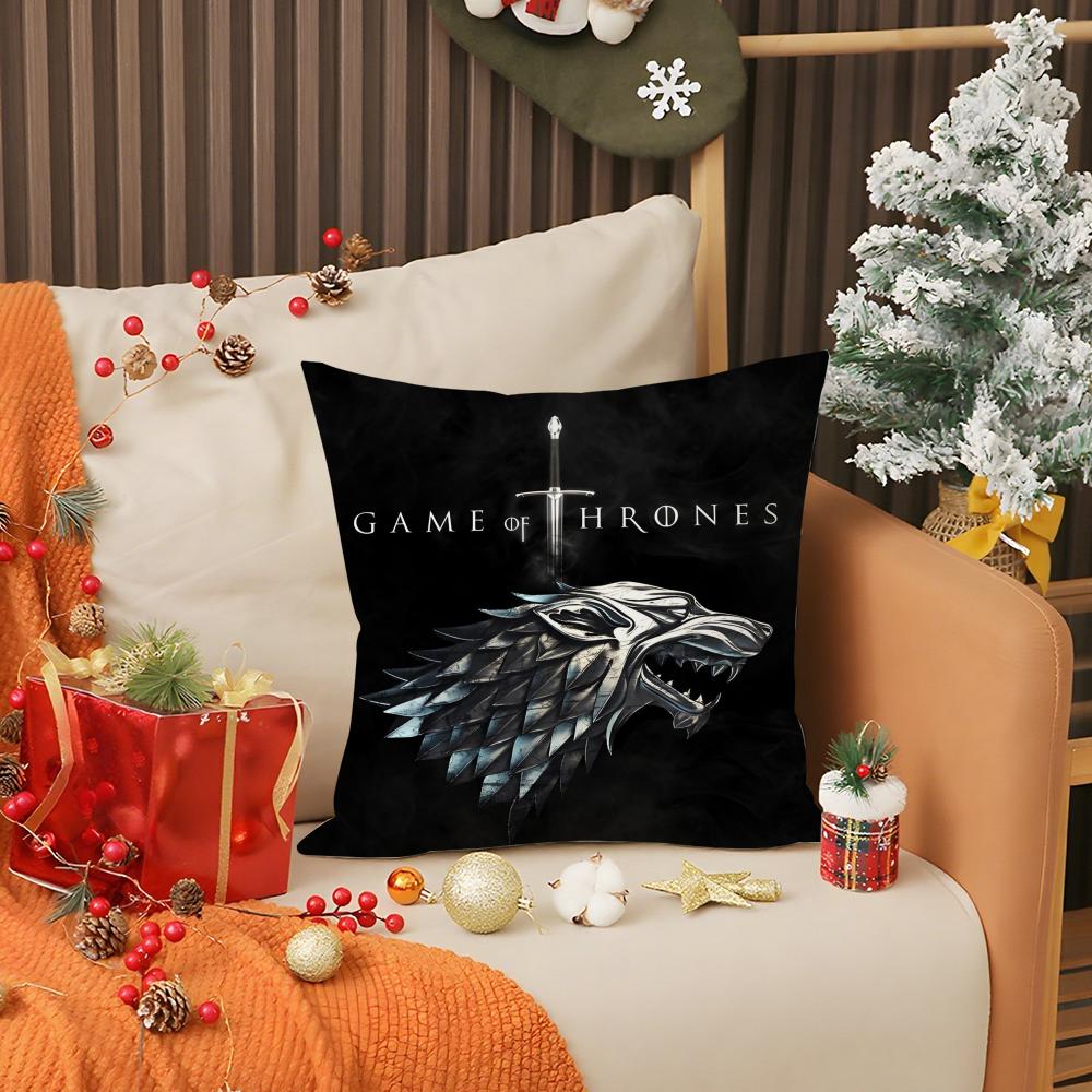 

Cool Movie G-Game of T-Thrones Pillow Case Anti-dustmite Pillow Invisible zipper silky short plush Sofa cushion cover 30cmx30cm