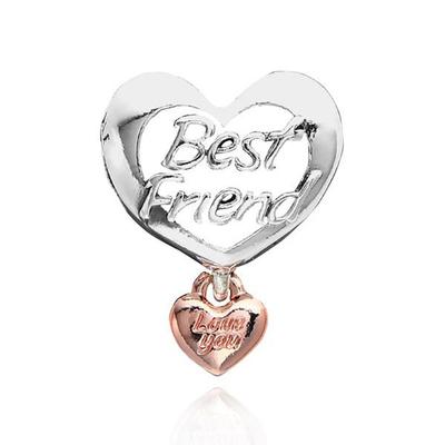 [PANDORA] 782243C00 Ich liebe dich Bester Freund Herz Zweifarbiges Charm
