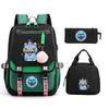 Animation Cartoon Printing Large Capacity Student School Bag Children'S Meal Bag Casual Pencil Bag Three-Piece Set