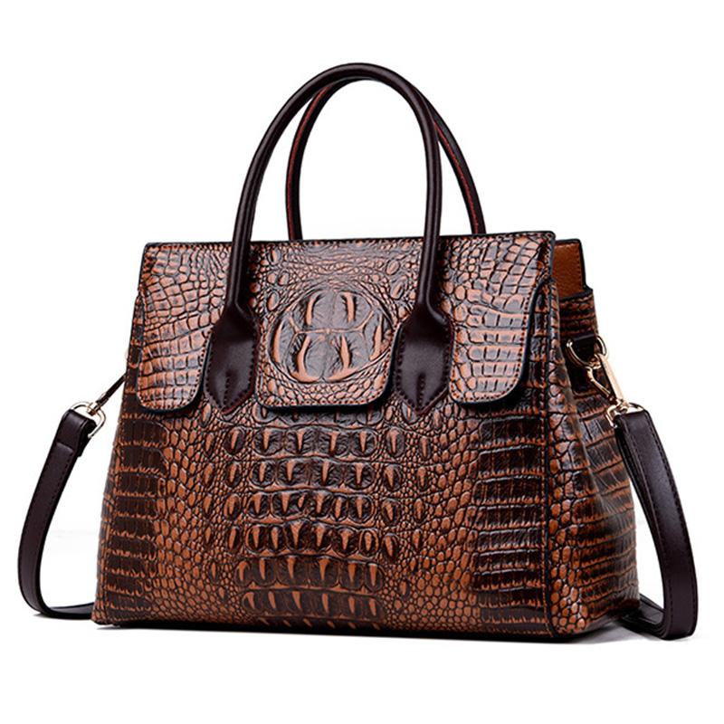 2025 New Fashion High-end Crocodile Leather Women Handbag Large-capacity Waterproof Lightweight Messenger Bag Temperament Commuter Shoulder Bag