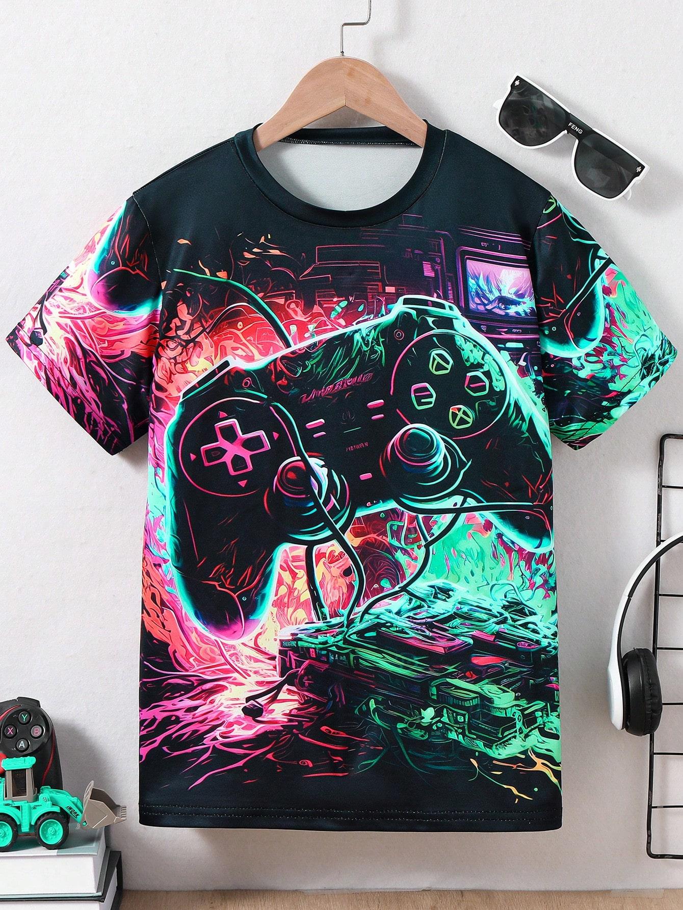 

Tween Boy Trendy 3D Print Short-Sleeve T-Shirt - Spring/Summer Collection 8Y разноцветный