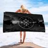 V-Viking Logo V-Vegvisir Luxus Mikrofaser Bedrucktes Strandtuch Bergsteigen Yoga Strand Schwimmen Laufen Saugfähiges Handtuch
