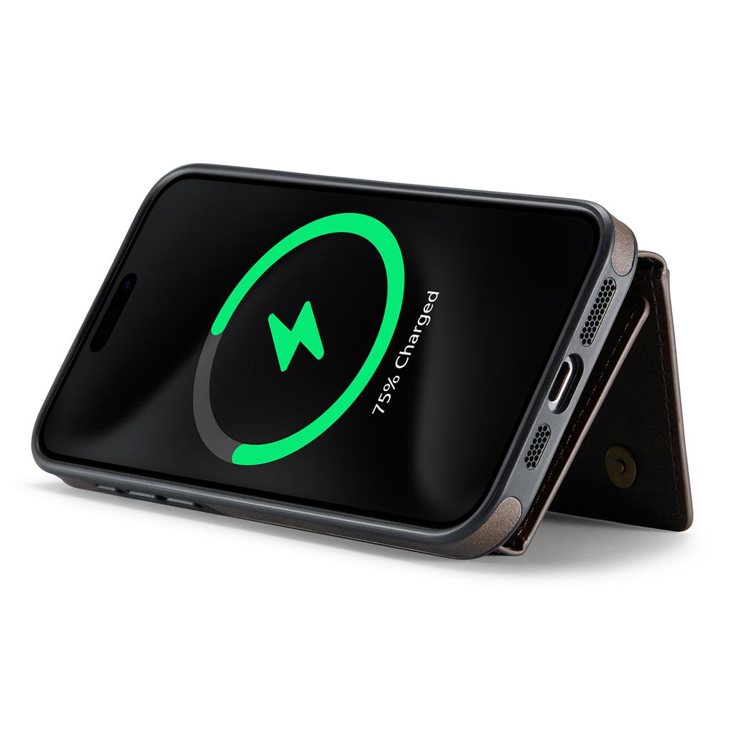 MAGKING K2 Series For iPhone 16 Pro Max Case Compatible with MagSafe PC+TPU+PU Leather RFID Blocking Phone Cover with Wallet