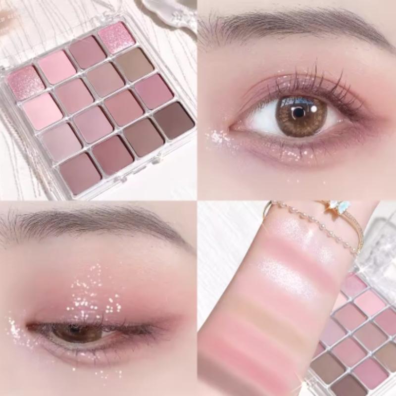 Sechzehnfarbige Sonnenuntergangs-Magie Lidschattenpalette Perlmutt Matt Erdfarben Koreanisches Make-up Lidschatten