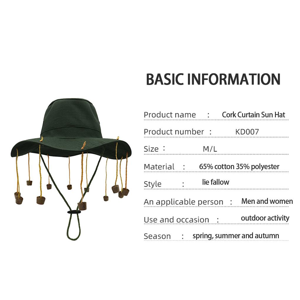 2025 Neuer Winddichter Australischer Hut mit Kork-Kopfschutzkappen Ausgefallener Stil Mode Modisch Outdoor Kleiderhüte Sonnenhut 59/61 Yard