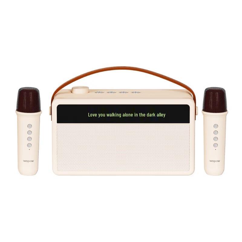 Wopin AP09 Portable Bluetooth 5.3 Karaoke Speaker with Dual Microphones