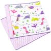 Imabari Towel Dinosaur Gauze Baby Isso Ecco Single-Sided Towel, (Face Towel, Purple)