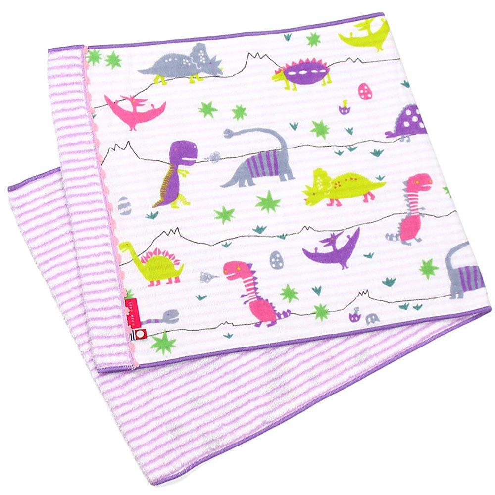 Imabari Towel Dinosaur Gauze Baby Isso Ecco Single-Sided Towel, (Face Towel, Purple)