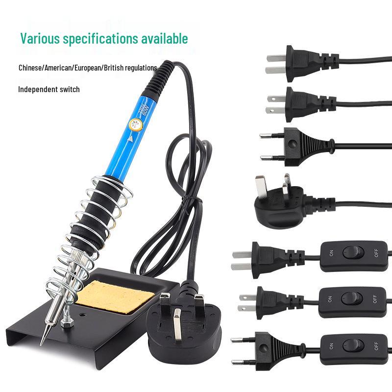 60W Adjustable Temperature Electric Soldering Iron with Switch - US Standard Solder Pen Kit for Home Repair