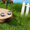 10 stuks Micro landschap ornament, zwart houtskool kleine zwarte kolenbal stof elf cartoon dier ornament, hars klein ornament