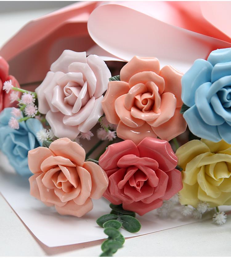 Handmade Ceramic Rose Bouquet - Valentine's Day Gift & Home Decor