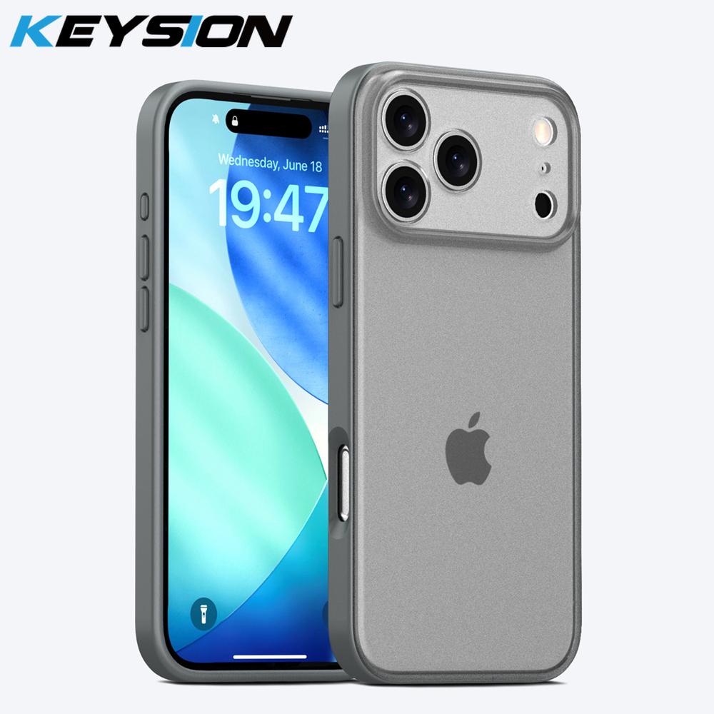 KEYSION Candy Color Matte Transparent Phone Case for iPhone 17 Pro Max Silicone+PC Shockproof Back Cover for iPhone 17 Pro 2025