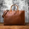 NZPJ Vintage Genuine Leather Men's Briefcase Natural Cowhide Handbag Crazy Horse Leather Computer Bag Casual Crossbody