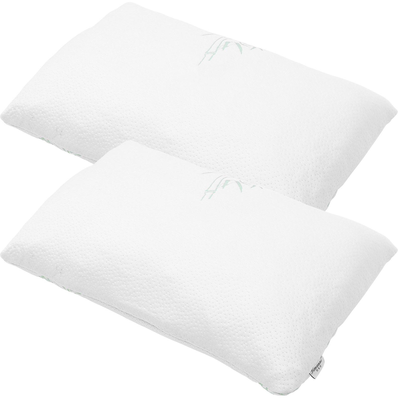 

2Pcs Latex Pillow Cover High Density Bamboo Fiber Sleeping Cervical Orthopedic Neck Pain Relief Memory Pillow Case 60x40x12 Low 60X40X2CM