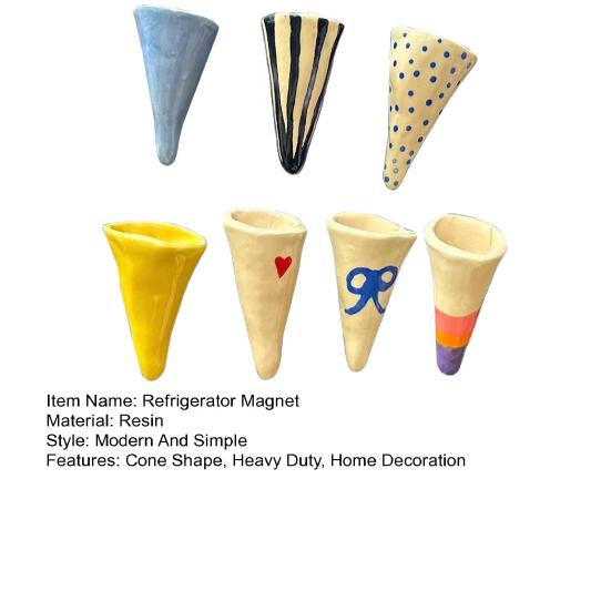 7Pcs/Set 3D Cone Refrigerator Magnet DIY Home Office Kitchen Locker Fridge Miniature