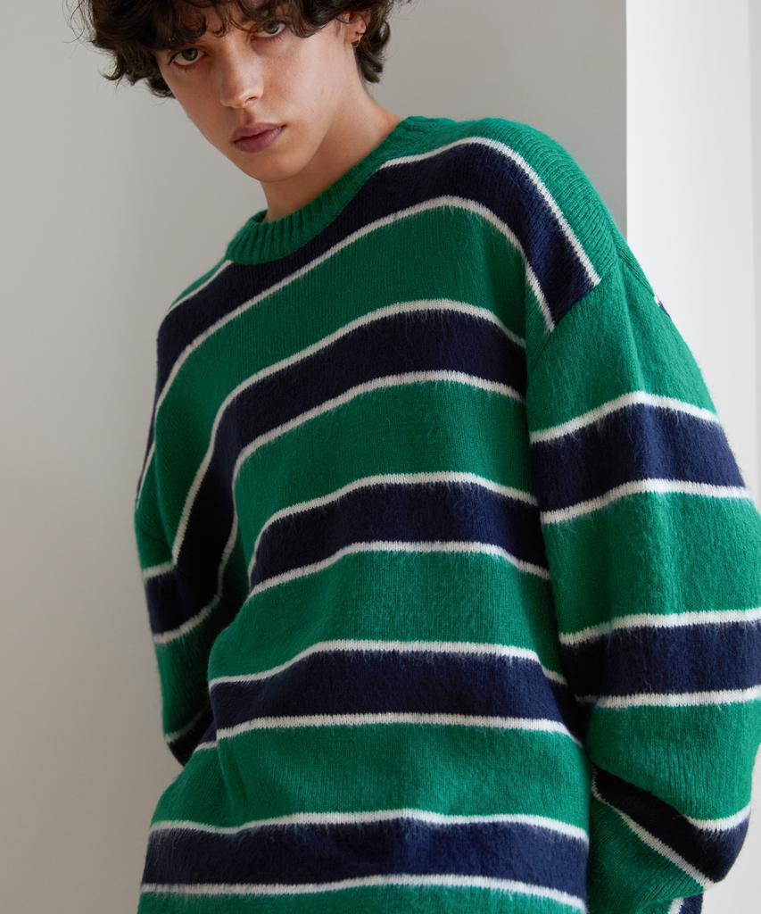 TRIP LE SENS Color Mix Stripe Round Knit_Orange