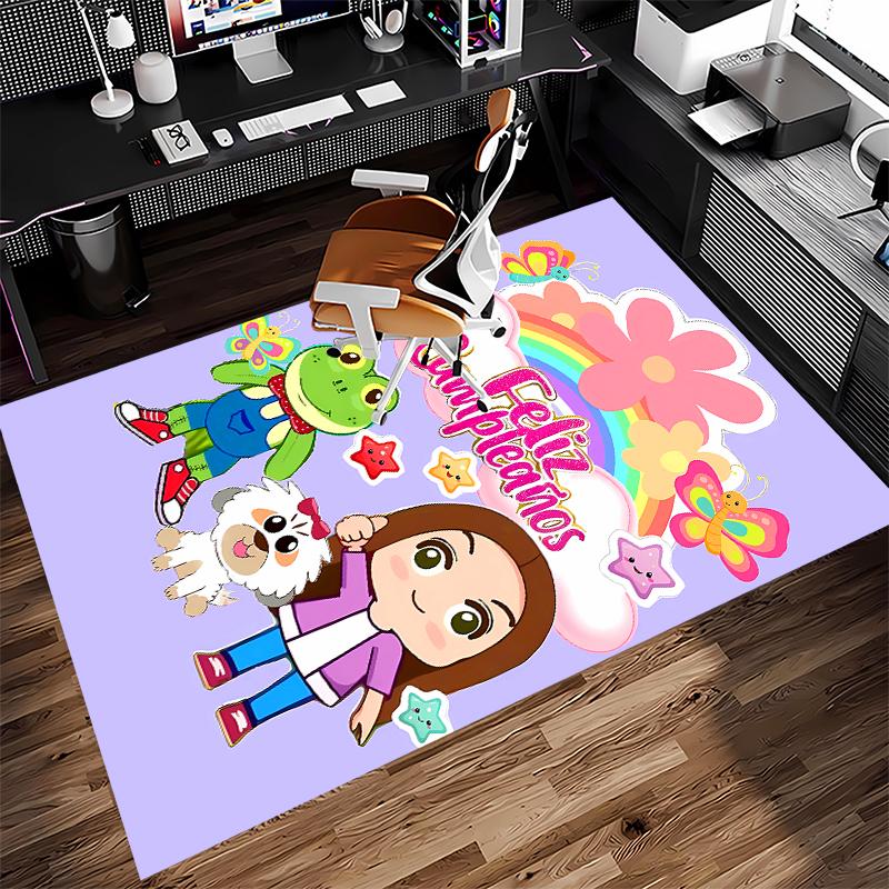 1pc Rhene Print Area Rug - Soft,Washable Non-Slip Indoor Mat for Office Chairs,Living Room,Home Office Decorative Rug