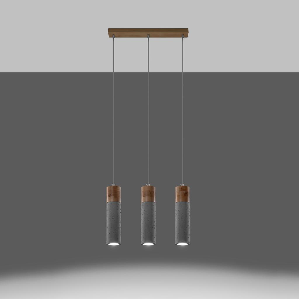 Zane 3 hanging lamp, gray