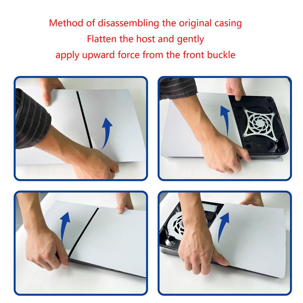 Console Case Replacement Shell for PS5 Slim Digital Version Faceplate with Heatsink Hole Anti Scratch Protector Cover