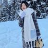 Korean Style Faux Cashmere Scarf with Pocket - Women's Winter High-End Design
