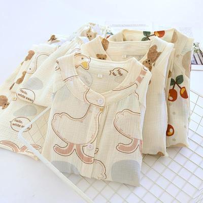 Ensemble de Pyjama de Maternité en Coton Pur avec Coussinets de Poitrine - Fin, Jupe Post-Partum Adaptée à l'Allaitement pour le Printemps et l'Automne