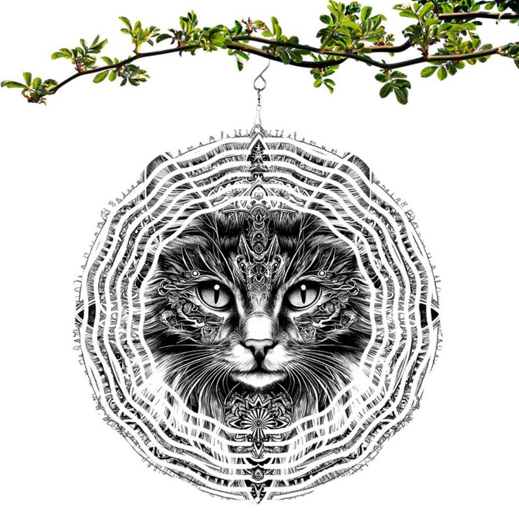 2D Mandala Flower Metal Wind Spinner - 360° Rotating Hanging Garden Decor, No Battery Needed, Wind Spinners Outdoor