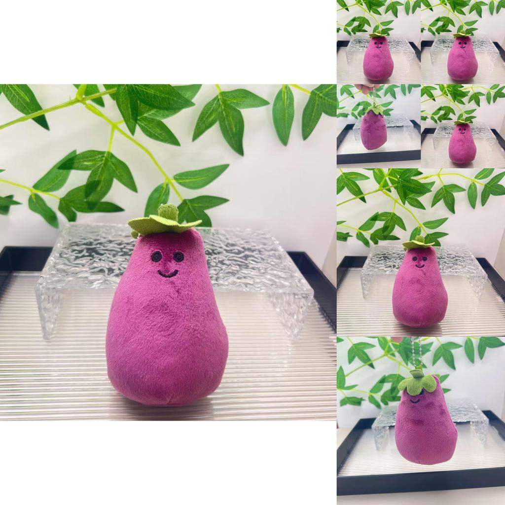Creative Stress Relief Plush Hanging Keychain Quirky Eggplant Doll Decor