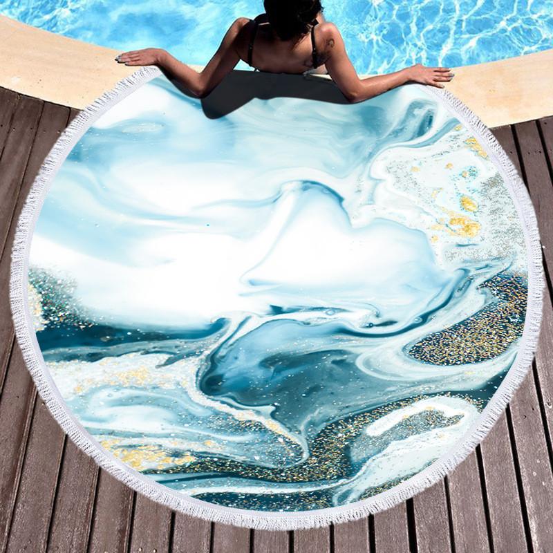 

Round Printed Beach Towel Microfiber Shawl Beach Towel Beach Mat