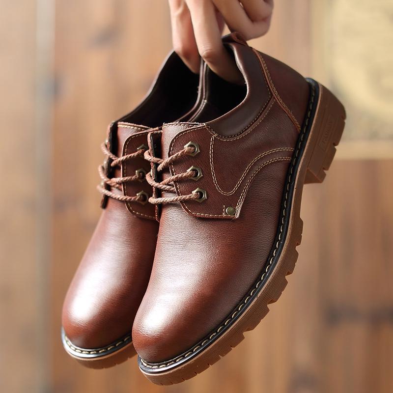 2019 Newest Leather Casual Shoes Men Waterproof Mens Boat Shoes Men's Rubber Oxfords Sneakers Men Leather Shoes Brogue Shoes