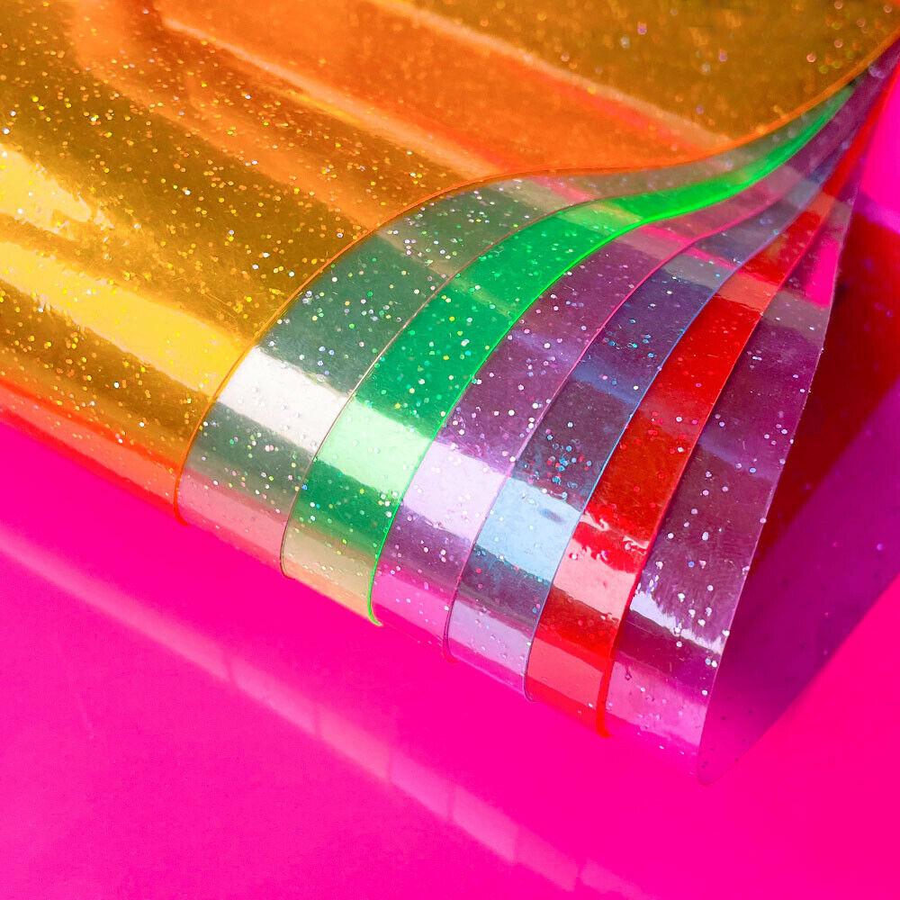 Rouleau 20x120CM Rouge Violet Vert Bleu Orange Transparent PVC Vinyle Tissu Verre Souple Imperméable Pour Sac Matériau de Nœud DIY