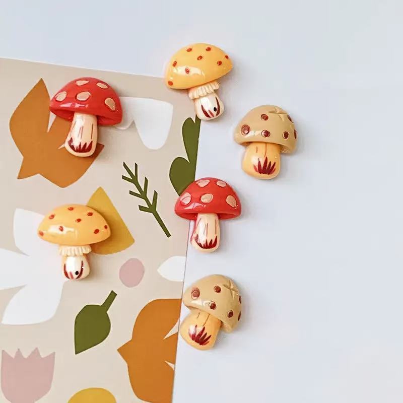 6pcs Mushroom Refrigerator Magnets Cute Fridge Locker Whiteboard Decorative Fridge Magnets Home Kitchen Office Decoration